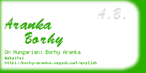 aranka borhy business card